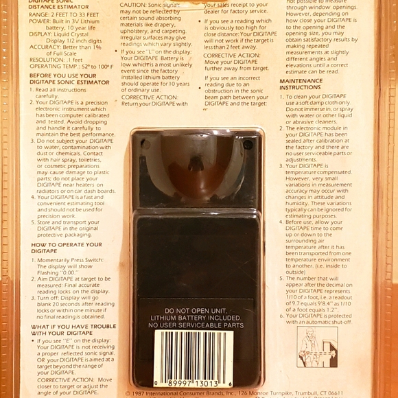 Houseworks DIGITAPE Ultrasonic Distance Estimator - Picture 2 of 2